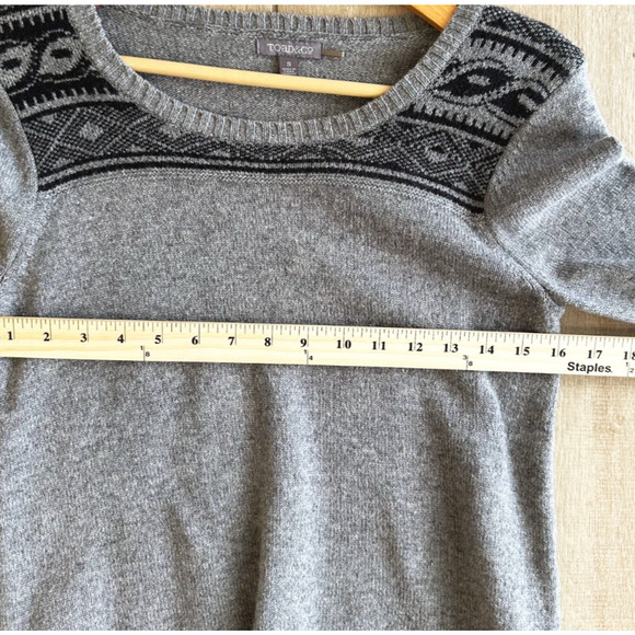 Toad & Co Womens Crew Lambswool Sweater Small Fair Isle Lightweight Preppy Gray - Picture 8 of 9